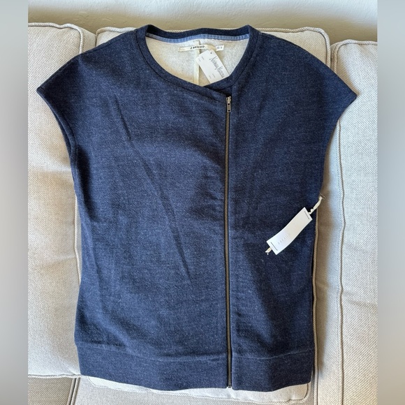 J BRAND Zip-up Wool Blend Vest Navy Size S - Picture 1 of 10